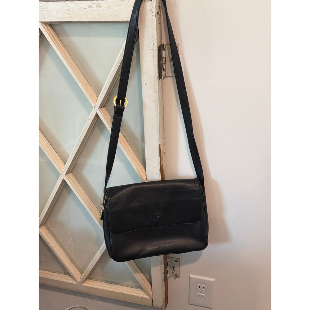 Giani Bernini black leather crossbody or shoulder bag - Picture 2 of 5